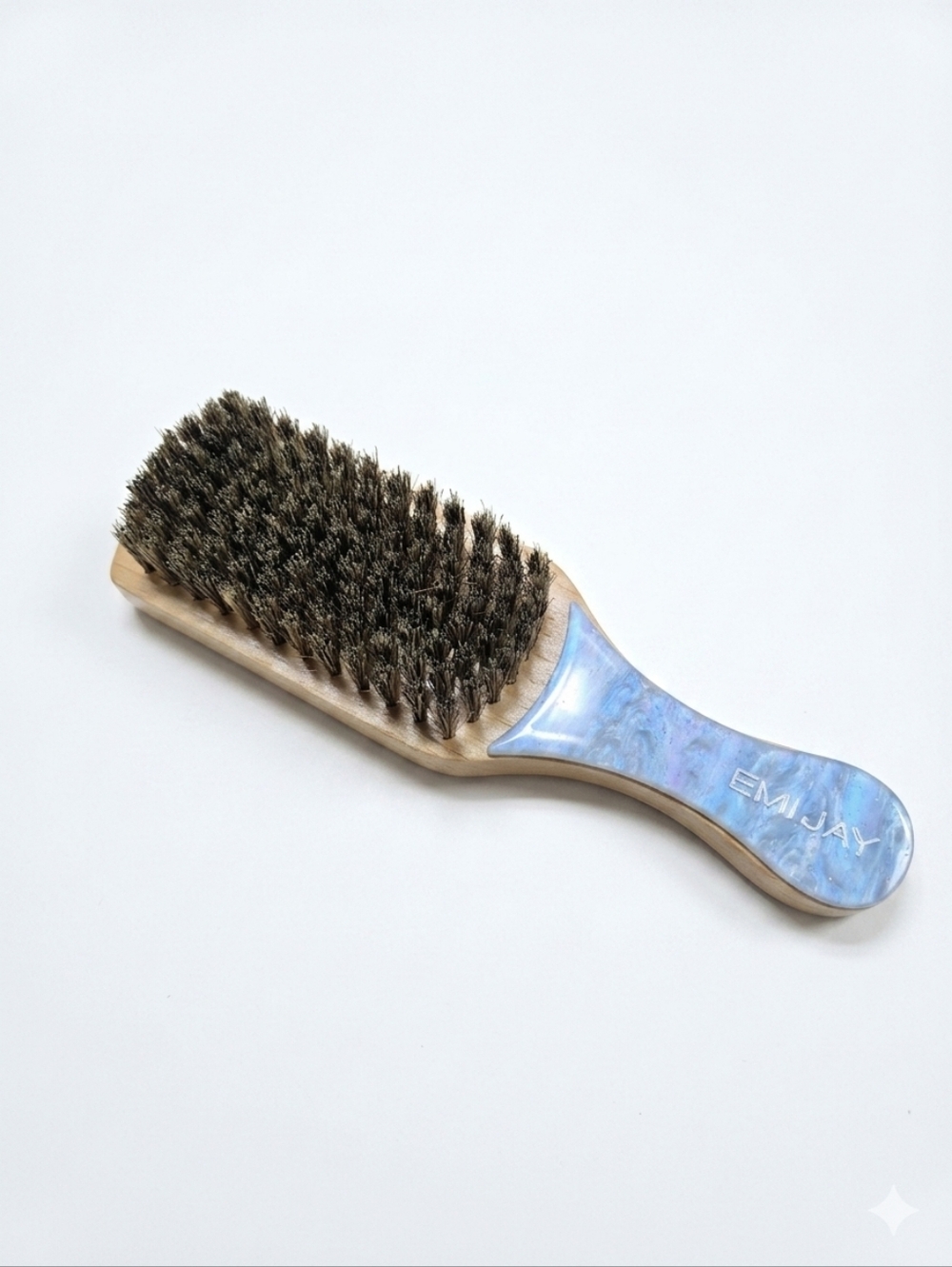 Emi Jay Mini Boar Bristle Brush Blue Sugar Marble Smoothing Hair Brush